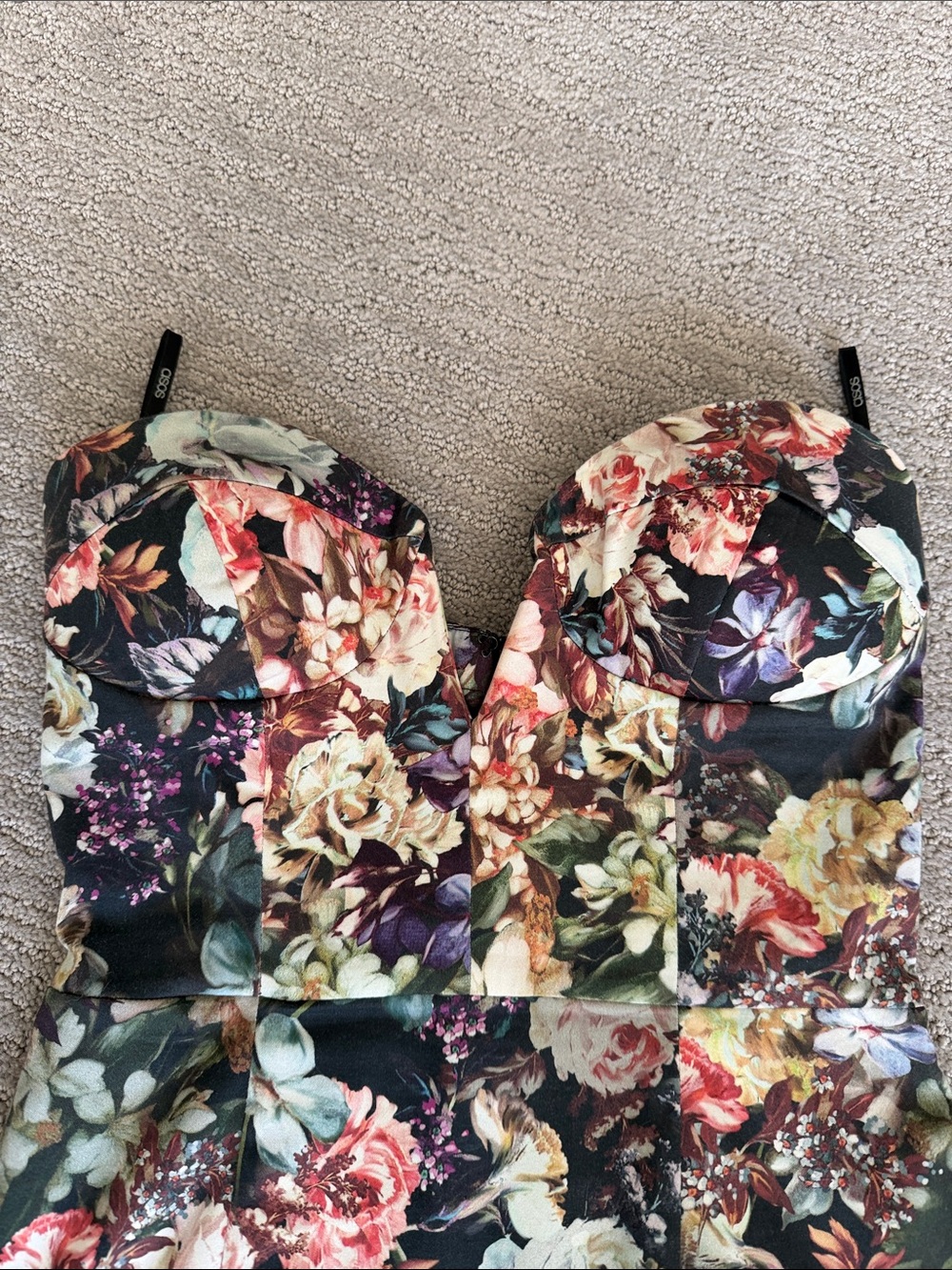 Floral Strapless Bodycon Dress - Multicolor ASOS - Picture 4 of 6